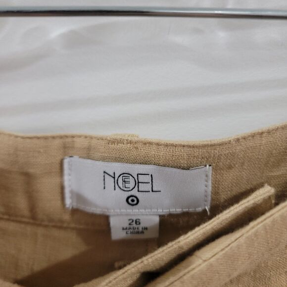 Fe Noel Target Womens Pants Size 26 Linen Blend Barrel Wide Leg Tan - Picture 4 of 8